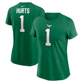 Jalen Hurts Philadelphia Eagles Women's Player Name & Number T-Shirt Kelly Green | Nike for Sale