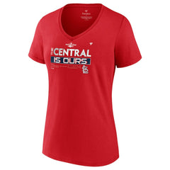 St. Louis Cardinals Fanatics Women's 2022 NL Central Division Champions Locker Room V-Neck T-Shirt - MLB
