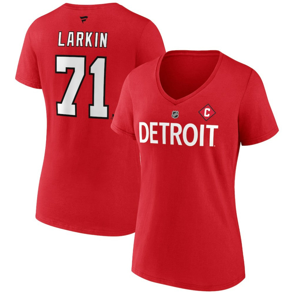 Dylan Larkin Detroit Red Wings Fanatics Women's Special Edition 2.0 Name & Number V-Neck T-Shirt - Red - NHL