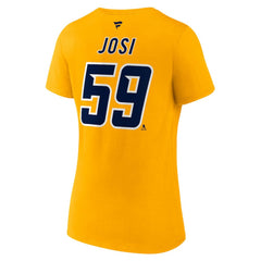 Roman Josi Nashville Predators Fanatics Women's Special Edition 2.0 Name & Number V-Neck T-Shirt - Yellow - NHL