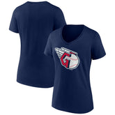 Cleveland Guardians Women's Official Logo V-Neck T-Shirt - MLB