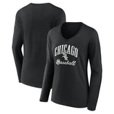Chicago White Sox Women's Victory Script Long Sleeve V-Neck T-Shirt - MLB