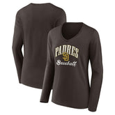 San Diego Padres Women's Victory Script Long Sleeve V-Neck T-Shirt - MLB