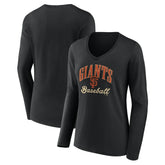 San Francisco Giants Women's Victory Script Long Sleeve V-Neck T-Shirt - MLB
