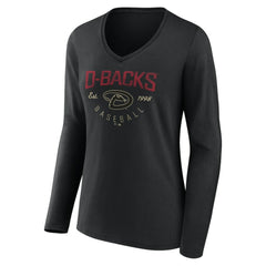 Arizona Diamondbacks Women's Live For It Long Sleeve Long Sleeve V-Neck T-Shirt - MLB