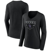Colorado Rockies Women's Live For It Long Sleeve Long Sleeve V-Neck T-Shirt - MLB