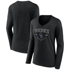 Colorado Rockies Women's Live For It Long Sleeve Long Sleeve V-Neck T-Shirt - MLB