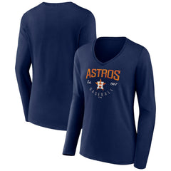 Houston Astros Women's Live For It Long Sleeve Long Sleeve V-Neck T-Shirt - MLB