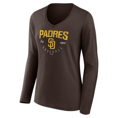 San Diego Padres Women's Live For It Long Sleeve Long Sleeve V-Neck T-Shirt - MLB
