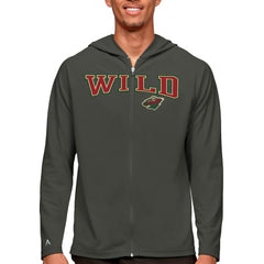 Minnesota Wild Antigua Legacy Full-Zip Hoodie - Charcoal - NHL