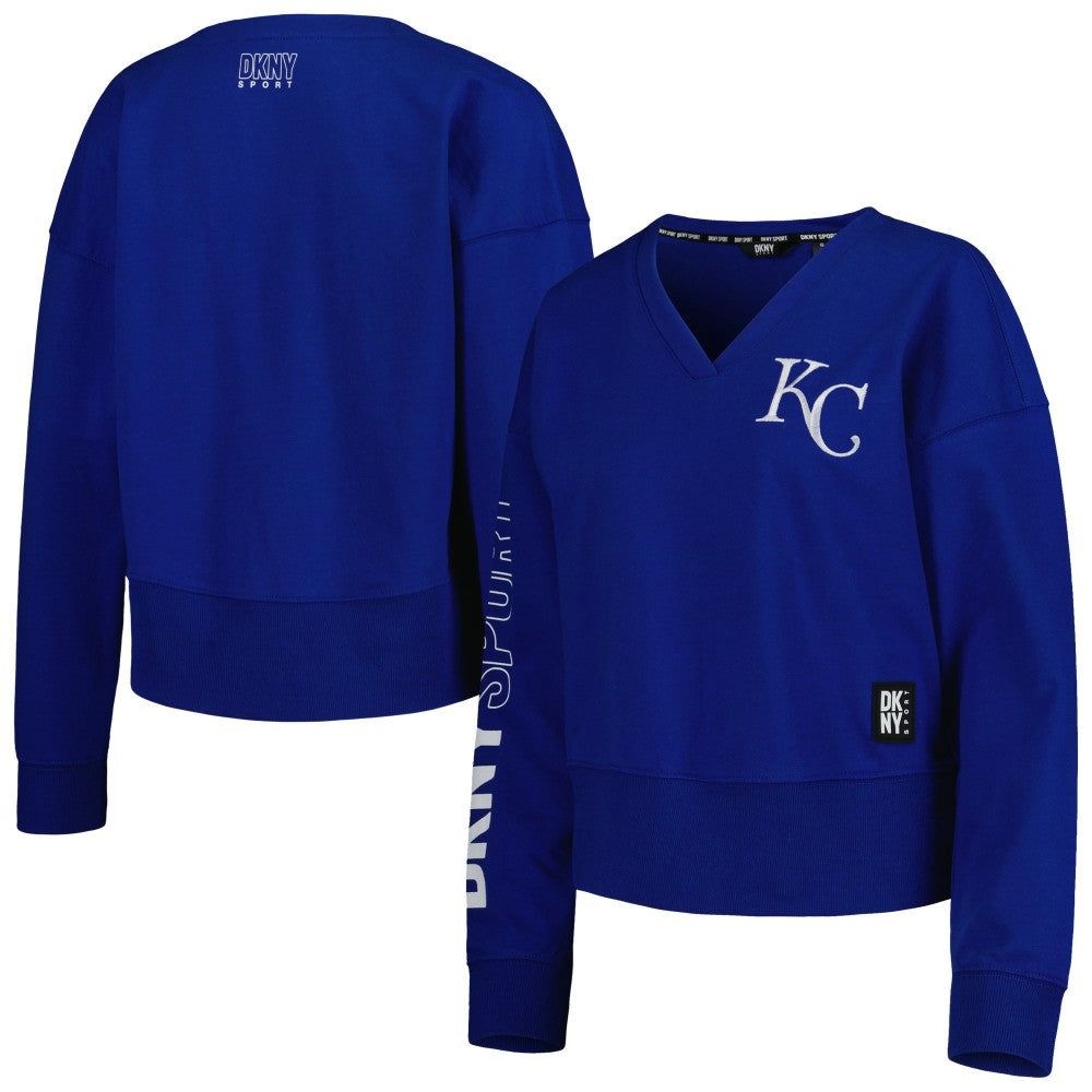 Kansas City Royals DKNY Sport Women's Lily V-Neck Pullover Sweatshirt - MLB