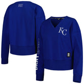 Kansas City Royals DKNY Sport Women's Lily V-Neck Pullover Sweatshirt - MLB