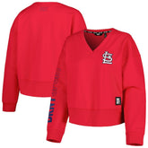 St. Louis Cardinals DKNY Sport Women's Lily V-Neck Pullover Sweatshirt - MLB