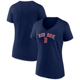 Boston Red Sox Women's Lockup V-Neck T-Shirt - MLB