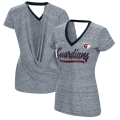 Cleveland Guardians Touch Women's Halftime Back Wrap Top V-Neck T-Shirt - MLB