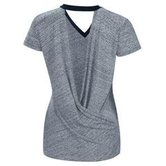 Cleveland Guardians Touch Women's Halftime Back Wrap Top V-Neck T-Shirt - MLB