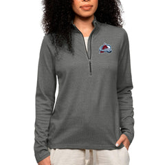Colorado Avalanche Antigua Women's Epic Quarter-Zip Pullover Top - Heather Charcoal - NHL