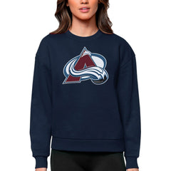 Colorado Avalanche Antigua Women's Team Logo Victory Crewneck Pullover Sweatshirt - Navy - NHL