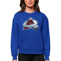 Colorado Avalanche Antigua Women's Team Logo Victory Crewneck Pullover Sweatshirt - Royal - NHL