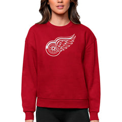 Detroit Red Wings Antigua Women's Team Logo Victory Crewneck Pullover Sweatshirt - Red - NHL