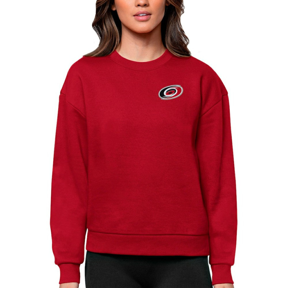 Carolina Hurricanes Antigua Women's Victory Crewneck Pullover Sweatshirt - Red - NHL