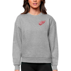 Detroit Red Wings Antigua Women's Victory Crewneck Pullover Sweatshirt - Heather Gray - NHL