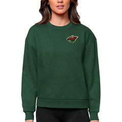 Minnesota Wild Antigua Women's Victory Crewneck Pullover Sweatshirt - Green - NHL