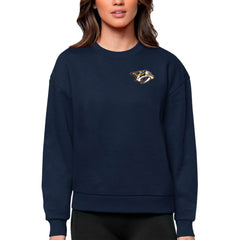 Nashville Predators Antigua Women's Victory Crewneck Pullover Sweatshirt - Navy - NHL