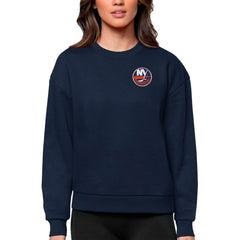 New York Islanders Antigua Women's Victory Crewneck Pullover Sweatshirt - Navy - NHL