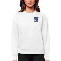 New York Rangers Antigua Women's Victory Crewneck Pullover Sweatshirt - White - NHL