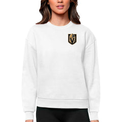 Vegas Golden Knights Antigua Women's Victory Crewneck Pullover Sweatshirt - White - NHL