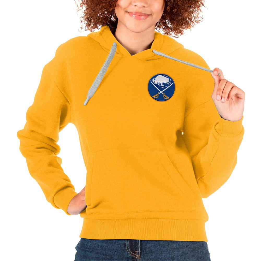 Buffalo Sabres Antigua Women's Victory Pullover Hoodie - Gold - NHL