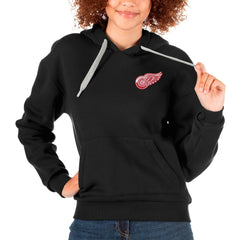 Detroit Red Wings Antigua Women's Victory Pullover Hoodie - Black - NHL