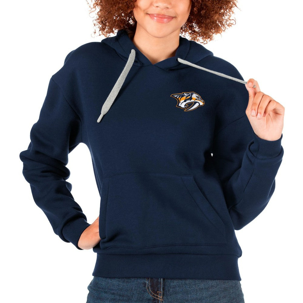 Nashville Predators Antigua Women's Victory Pullover Hoodie - Navy - NHL