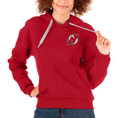 New Jersey Devils Antigua Women's Victory Pullover Hoodie - Red - NHL