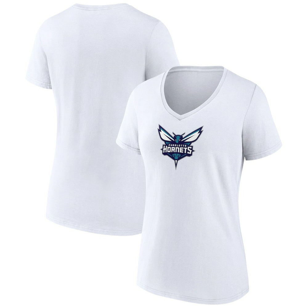 Charlotte Hornets Women's Logo V-Neck T-Shirt White - NBA