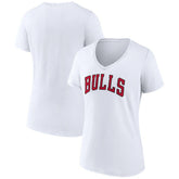 Chicago Bulls Women's Wordmark V-Neck T-Shirt White - NBA