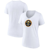 Denver Nuggets Women's Logo V-Neck T-Shirt White - NBA