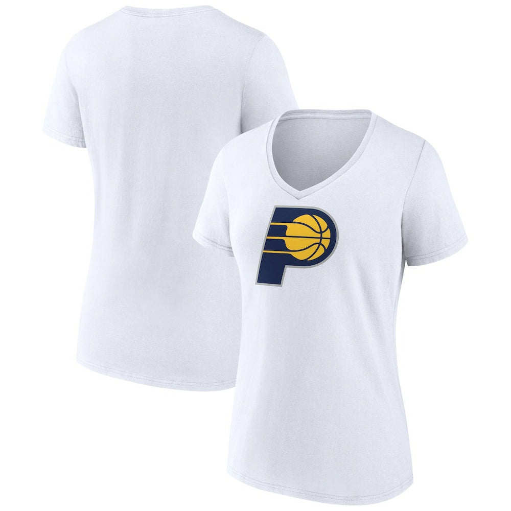 Indiana Pacers Women's Logo V-Neck T-Shirt White - NBA