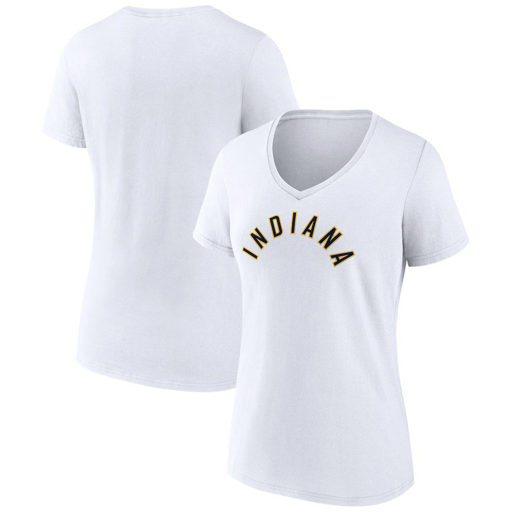 Indiana Pacers Women's Wordmark V-Neck T-Shirt White - NBA