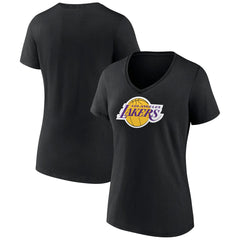 Los Angeles Lakers Women's Logo V-Neck T-Shirt Black - NBA