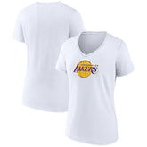 Los Angeles Lakers Women's Logo V-Neck T-Shirt White - NBA