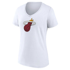 Miami Heat Women's Logo V-Neck T-Shirt White - NBA