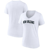 New Orleans Pelicans Women's Wordmark V-Neck T-Shirt White - NBA