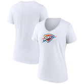 Oklahoma City Thunder Women's Logo V-Neck T-Shirt White - NBA