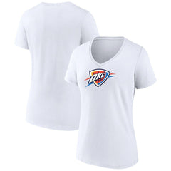 Oklahoma City Thunder Women's Logo V-Neck T-Shirt White - NBA
