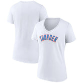 Oklahoma City Thunder Women's Wordmark V-Neck T-Shirt White - NBA