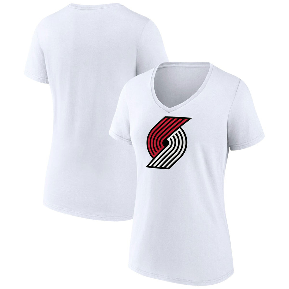 Portland Trail Blazers Women's Logo V-Neck T-Shirt White - NBA