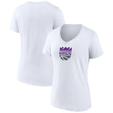 Sacramento Kings Women's Logo V-Neck T-Shirt White - NBA