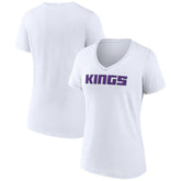 Sacramento Kings Women's Wordmark V-Neck T-Shirt White - NBA